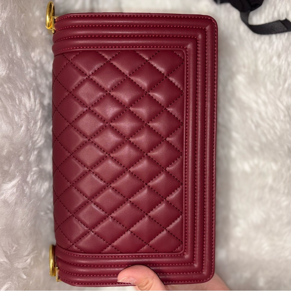 Elegant Quilted Burgundy Bag